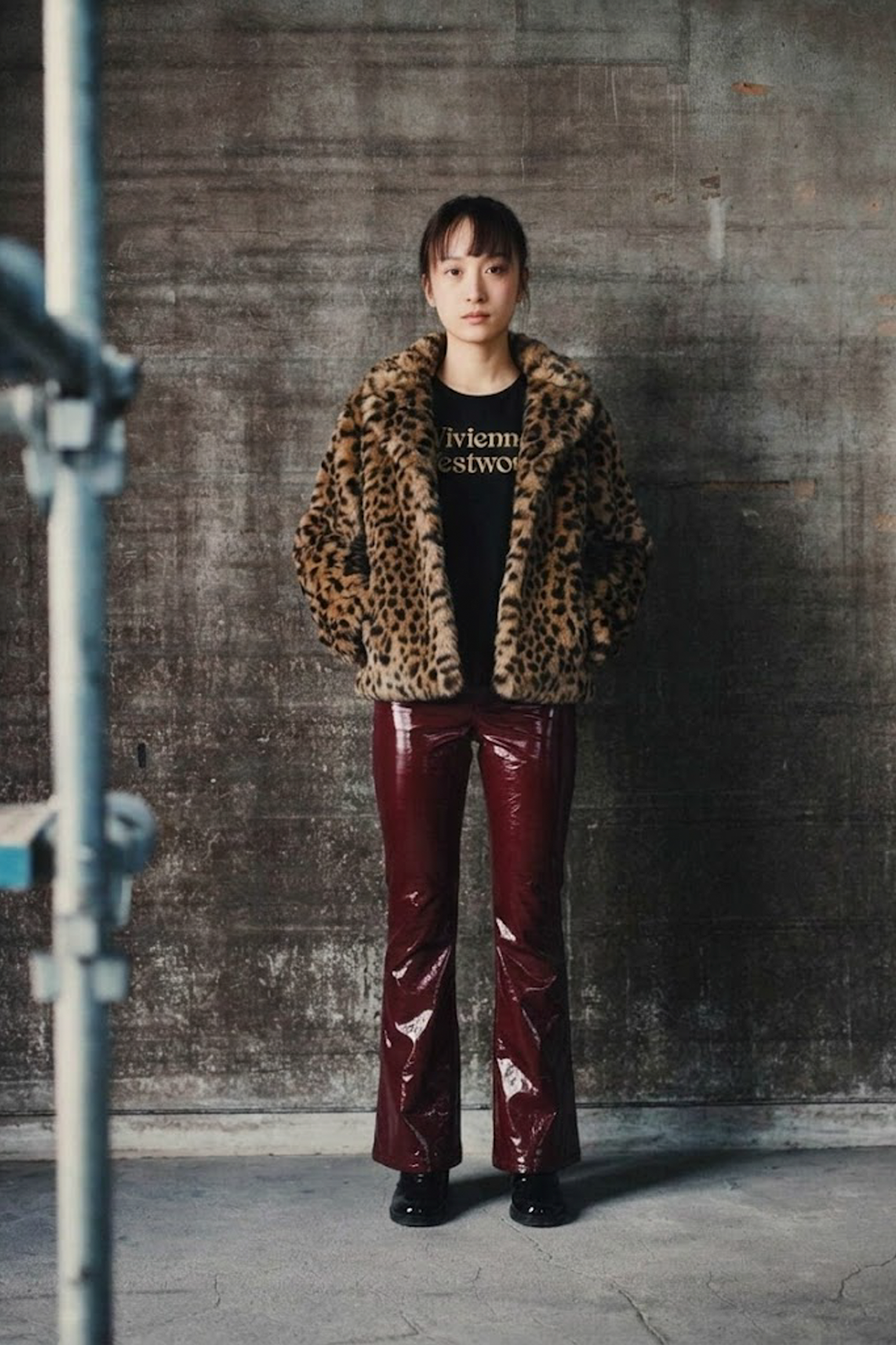 復古摩登仿皮草豹紋毛外套