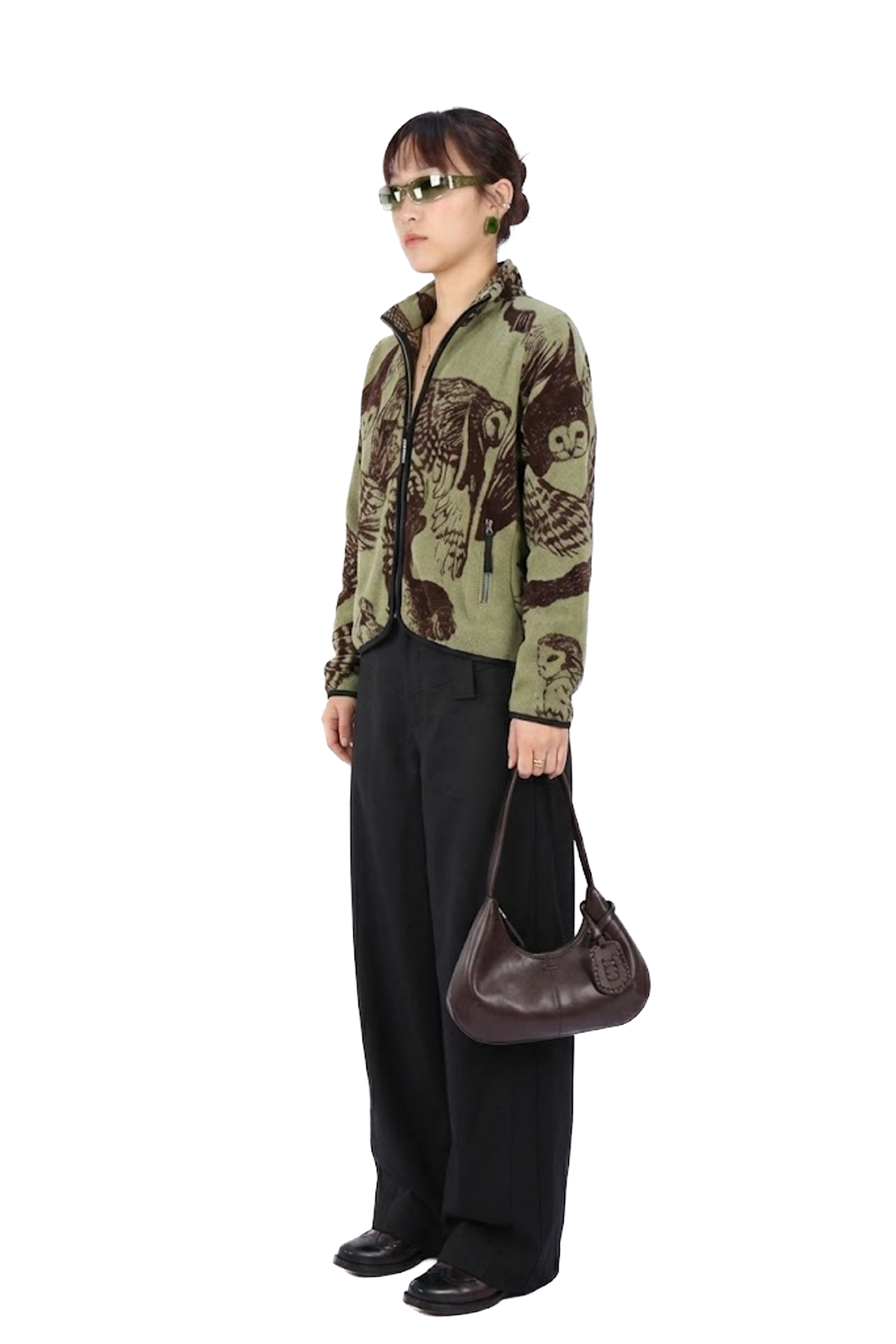 貓頭鷹刷毛短夾克