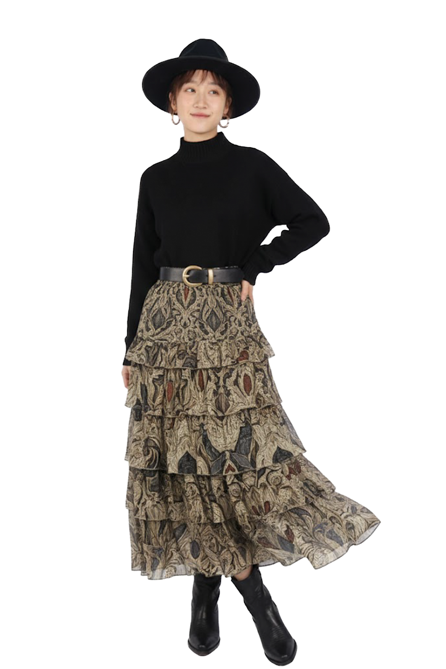 巴洛克復古緹花層次長裙