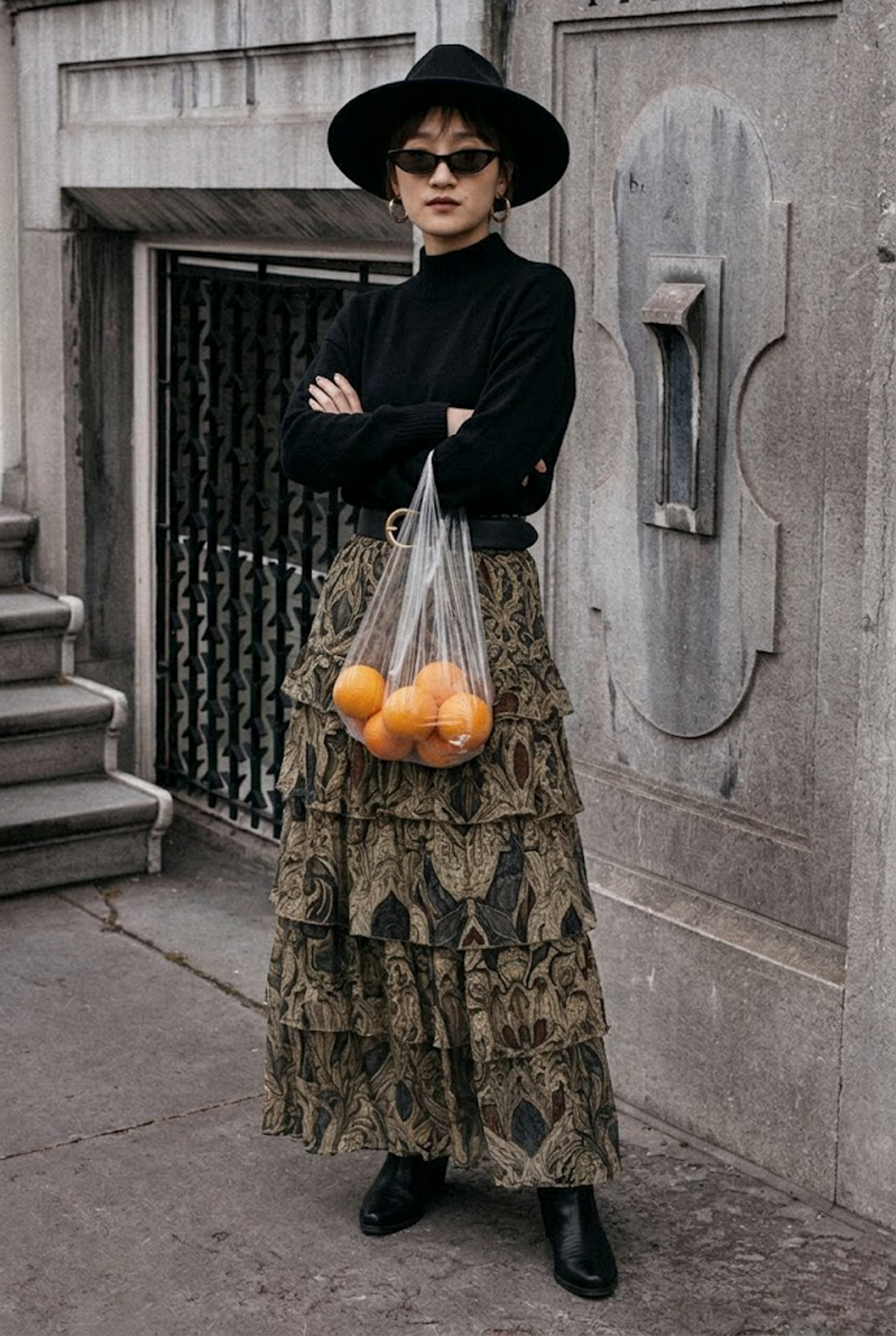 巴洛克復古緹花層次長裙