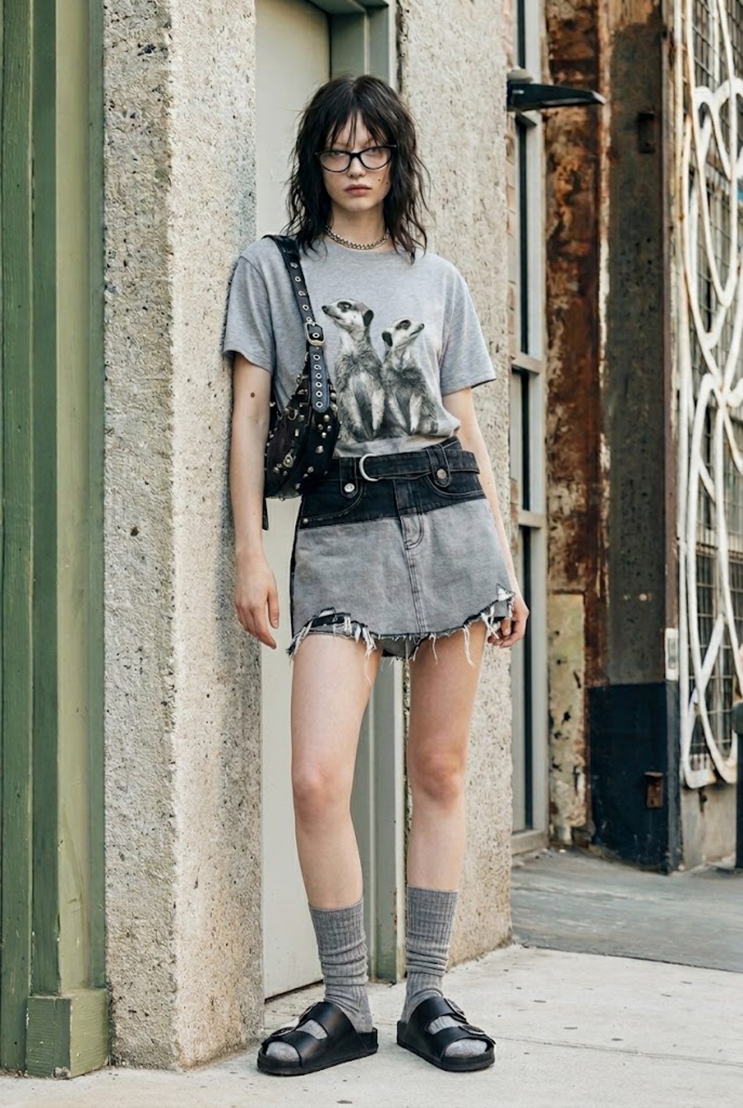 Secret Handmade原創｜蒙狐插畫復古灰 T 恤