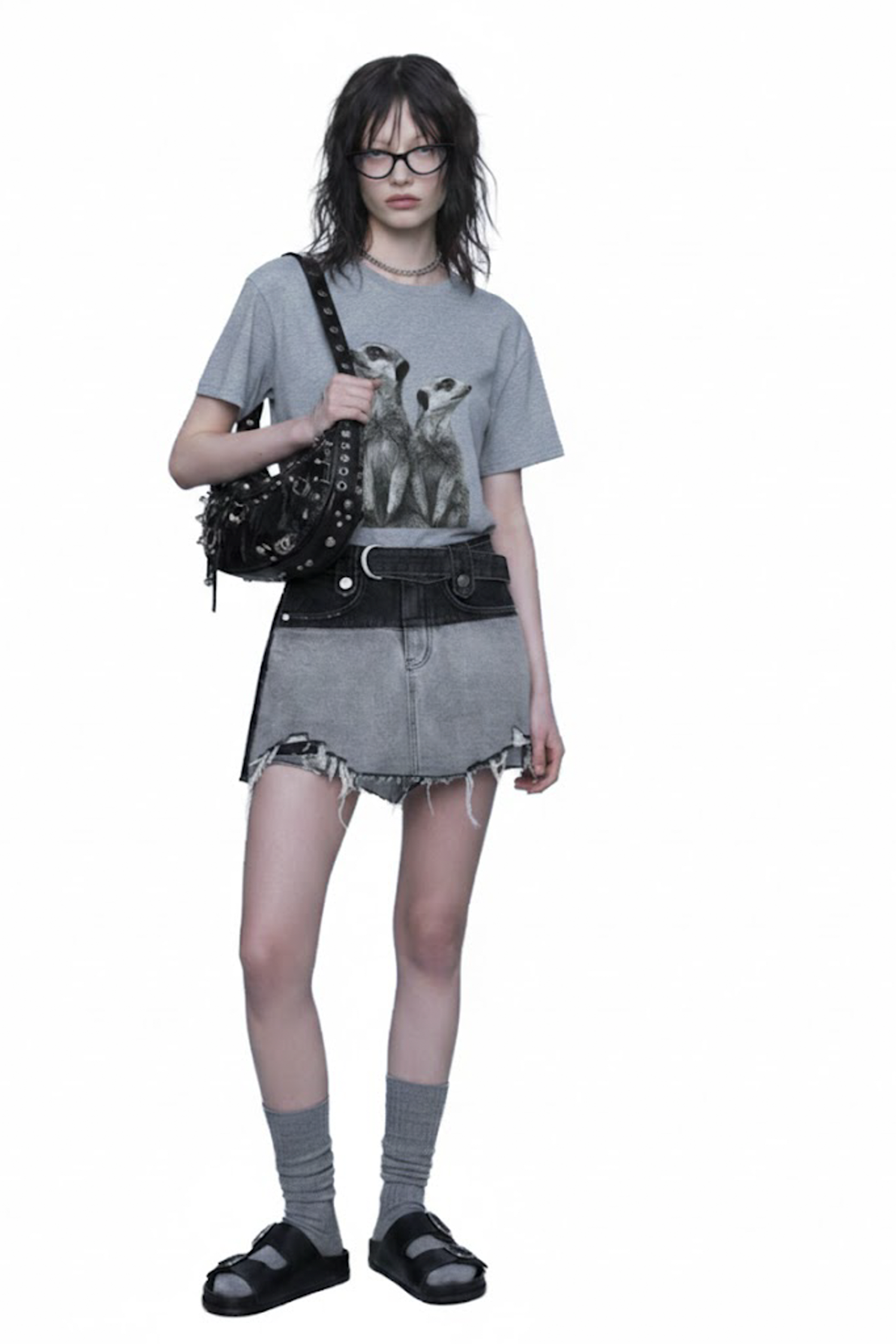 Secret Handmade原創｜蒙狐插畫復古灰 T 恤