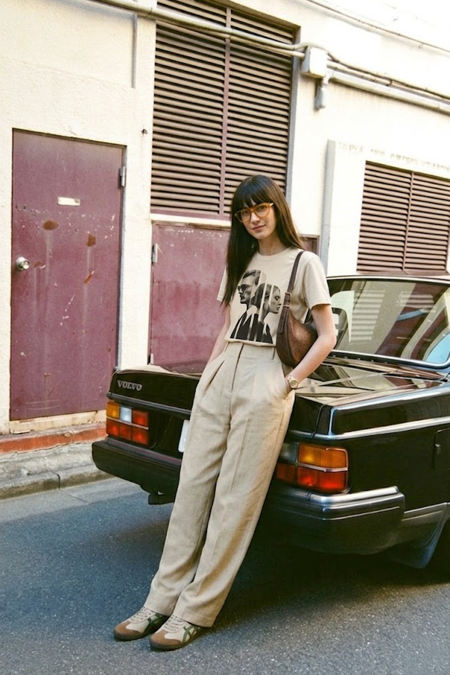 分割人像藝術印花 T 恤