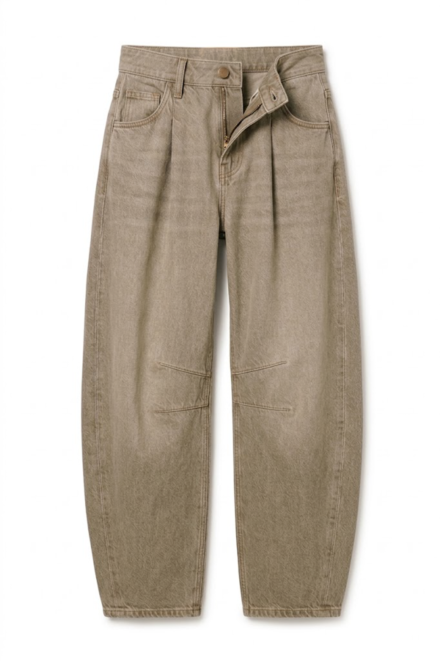 復古水洗氣球版型高腰長褲