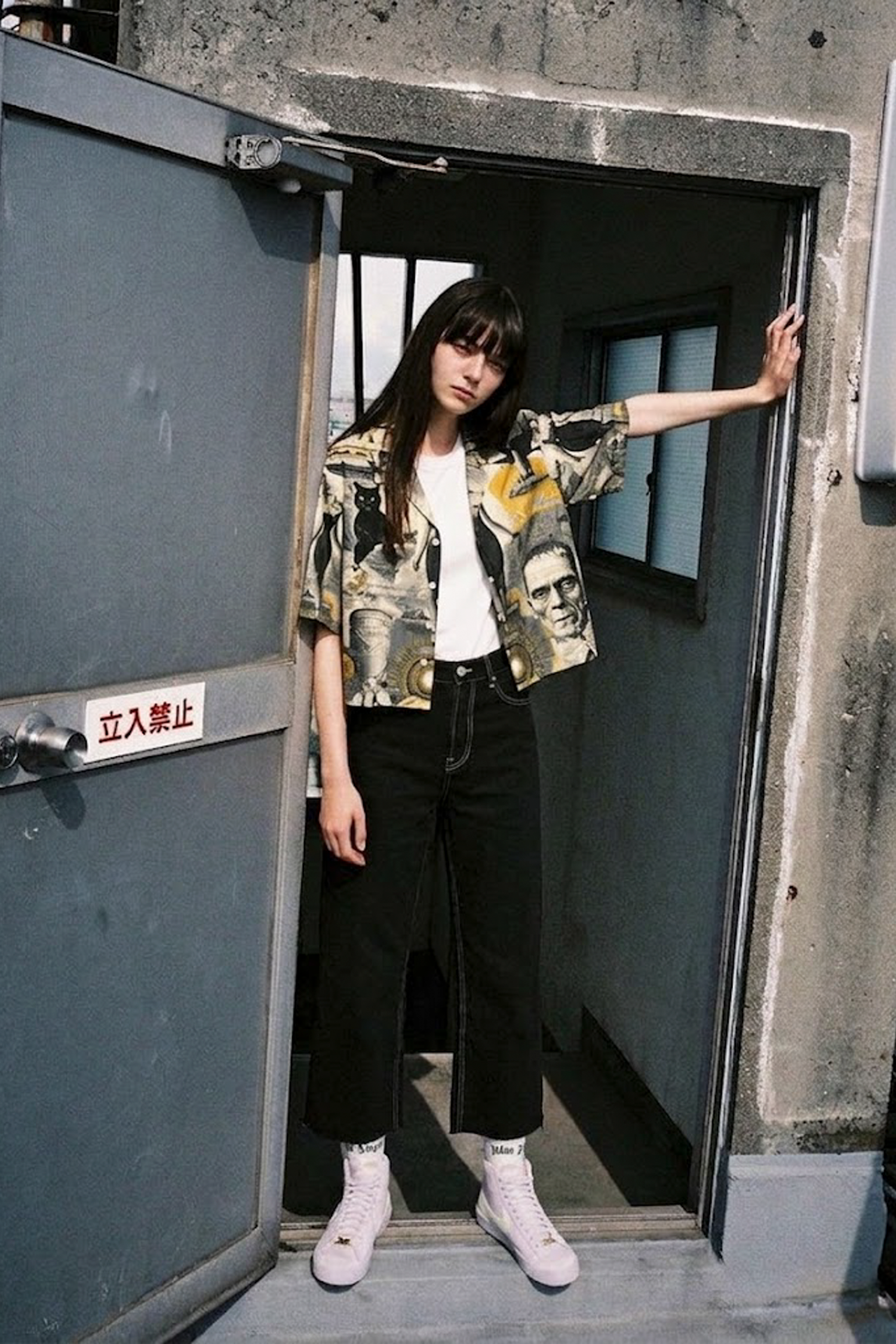 超現實蒙太奇圖案短袖襯衫