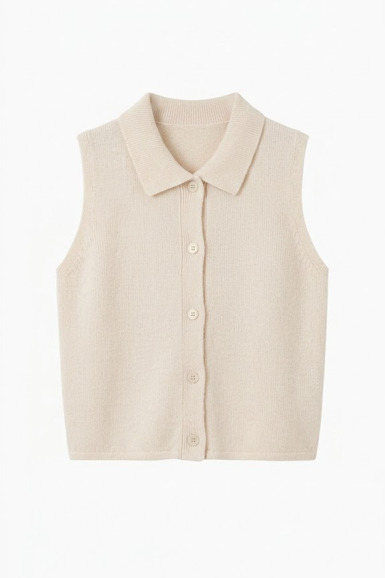 柔軟針織無袖 Polo 上衣