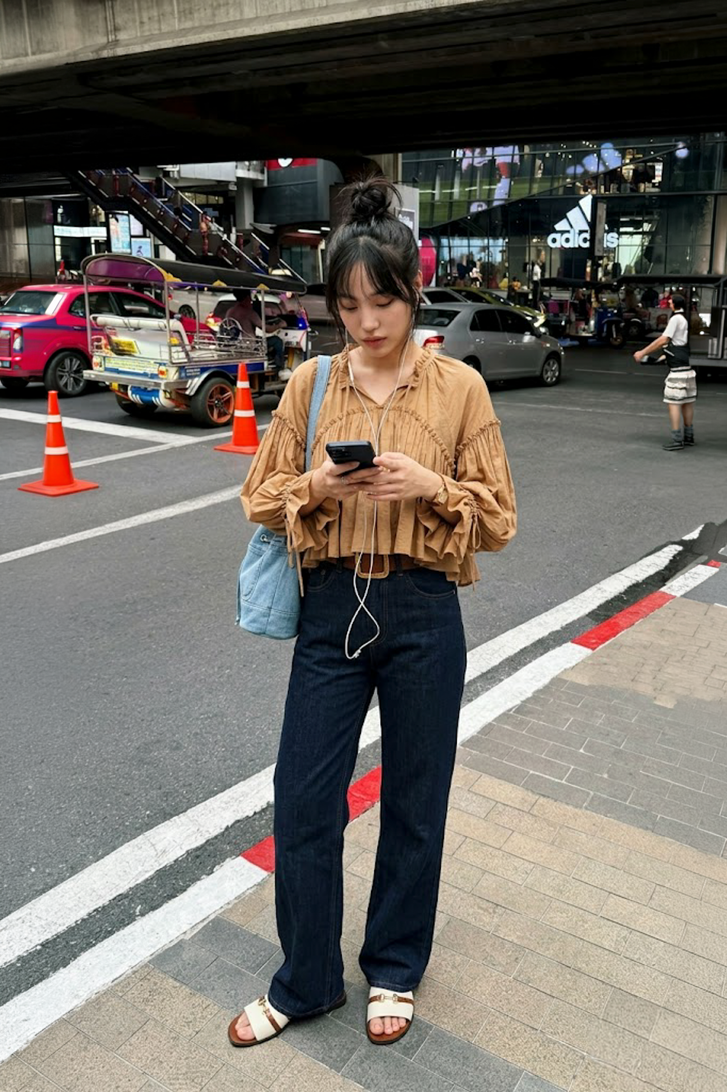 浪漫褶皺荷葉邊波希米亞上衣