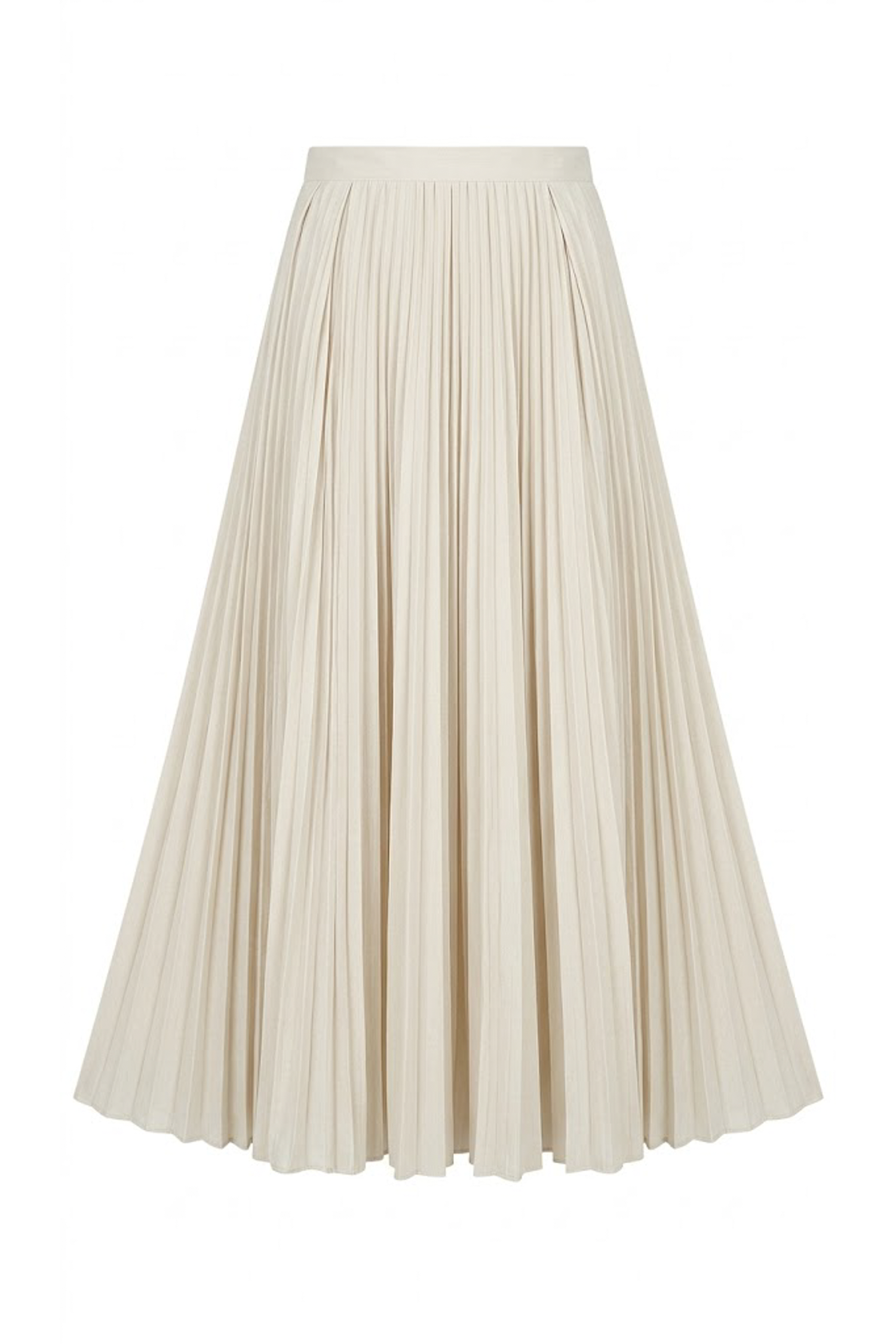 緞面質感細褶中長裙