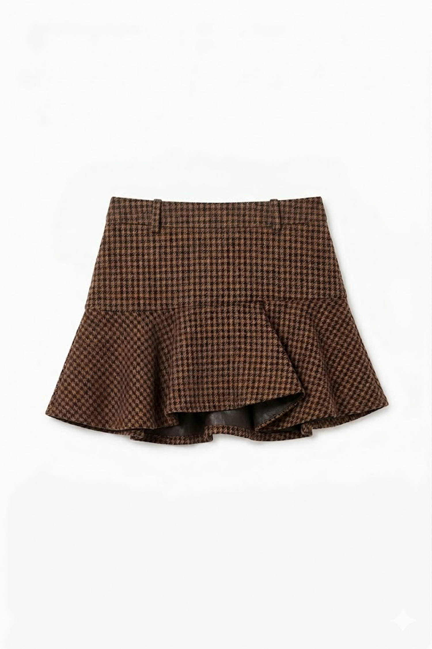 復古千鳥格荷葉邊短裙