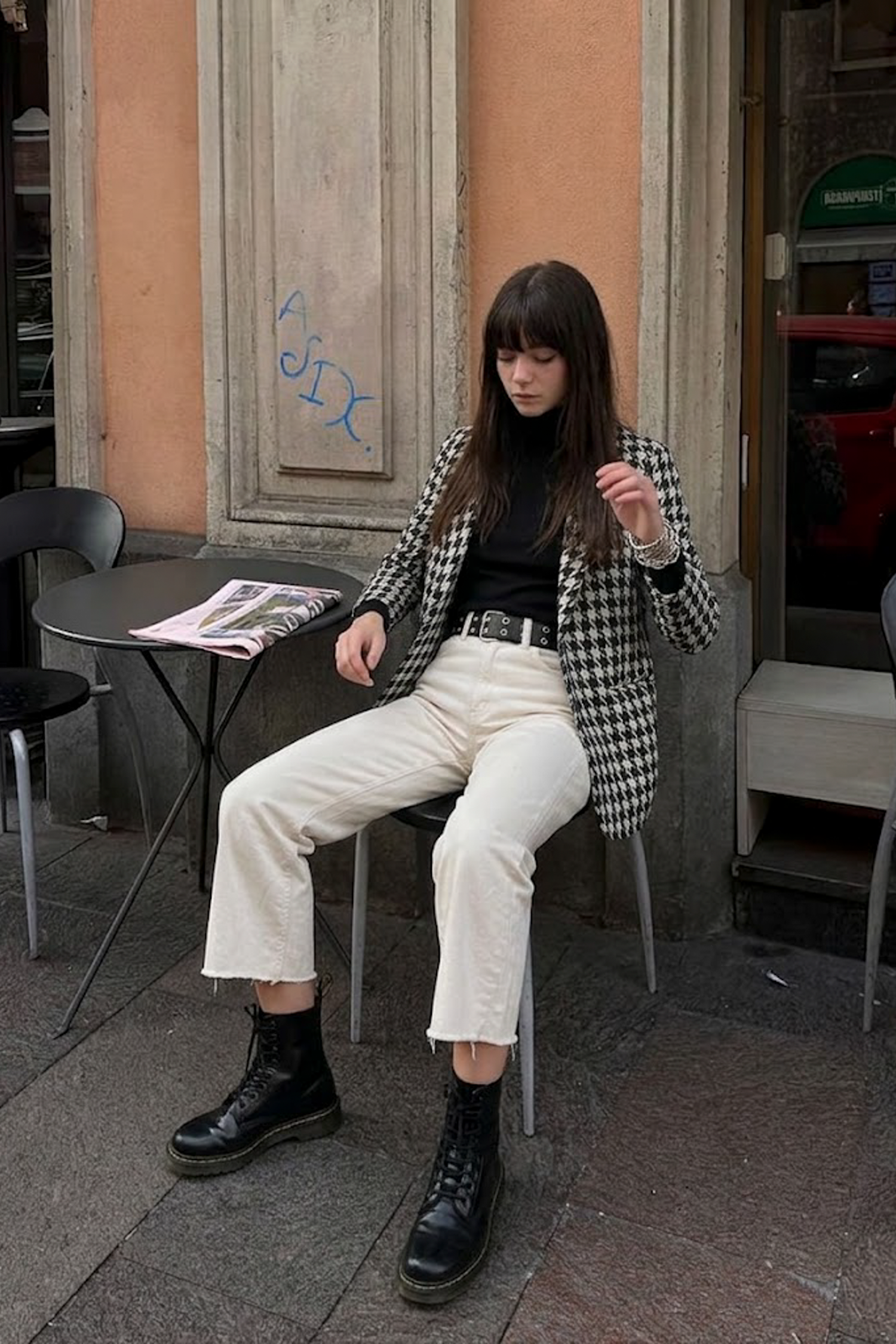 千鳥格紋西裝外套