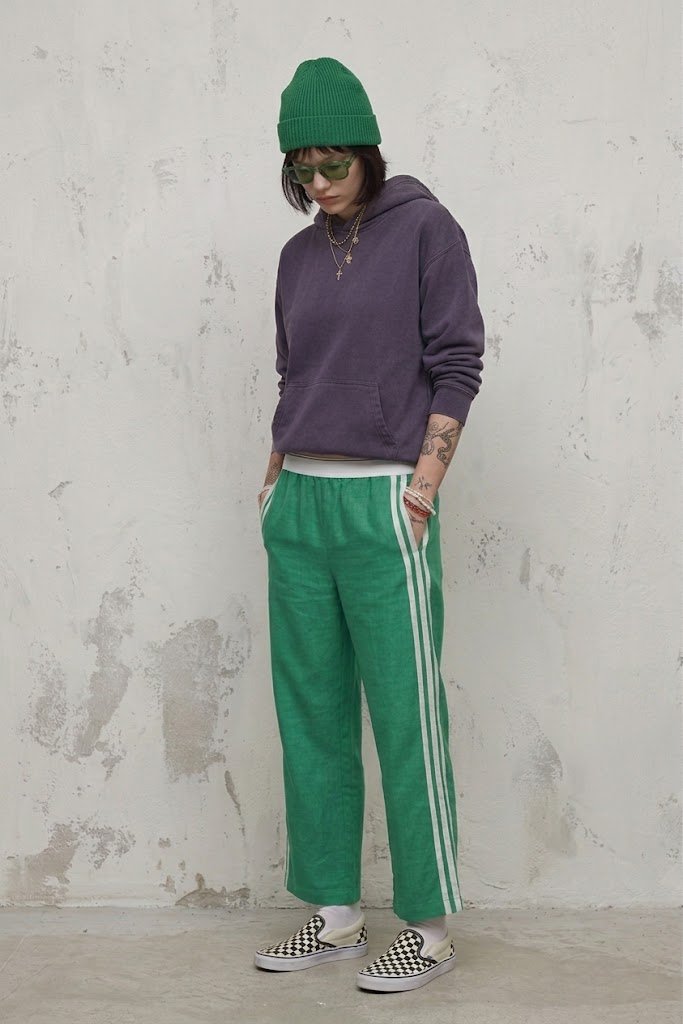 水洗做舊灰紫重磅落肩連帽衛衣 (Vintage Washed Heavyweight Boxy Hoodie)